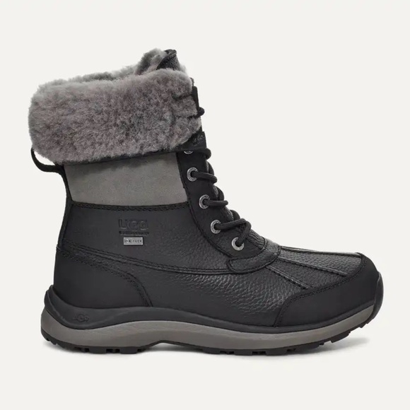 NEW Ugg Women’s Adirondack III Waterproof Fur Boot in Black/Grey Size 5 - Picture 1 of 16